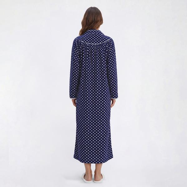 Womens Loungees Long Sleeve Dots Fleece Duster alternate view
